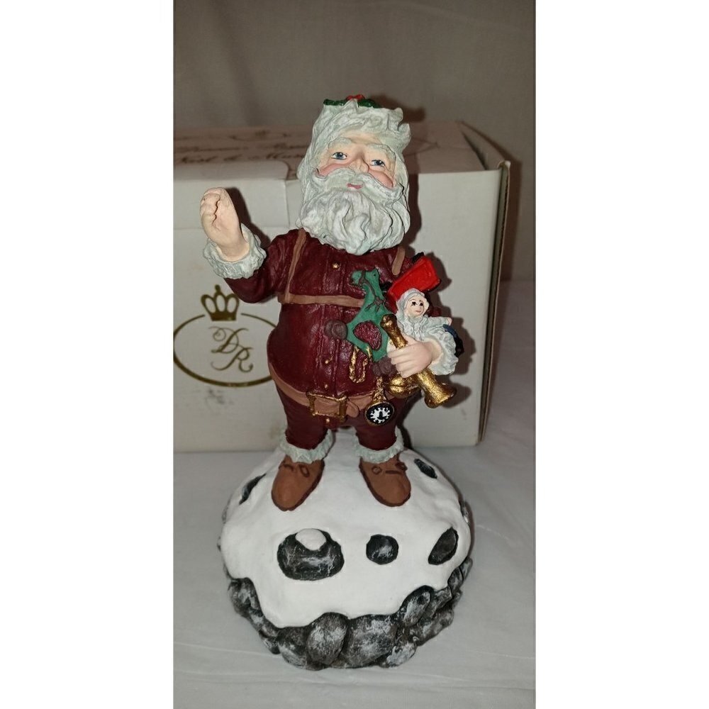Vintage 1983 Duncan Royale History of Santa Nast 9" Figurine Music Box